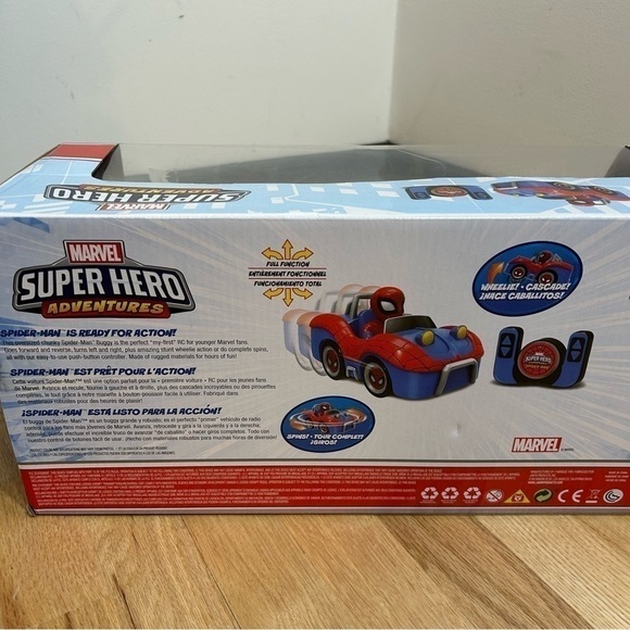 Spider Man Remote Control Car NEW Marvel Super Hero Adventures RC Red Blue - Picture 6 of 6